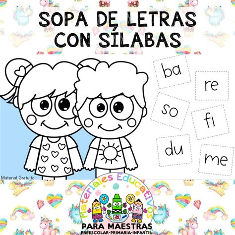 Sopa De Letras Con S Labas Materiales Educativos Para Maestras 25916
