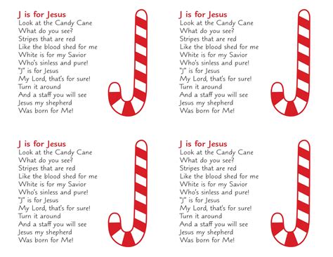 Prints merry christmas on 8.5 x 11 paper from a pdf. J is for Jesus - Candy Cane | Christmas sunday school, Candy cane story, Christmas poems