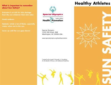Brochure Sun Safety Special Olympics