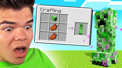 Minecraft But Crafting Spawns Dangerous Mobs Youtube