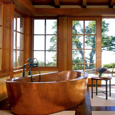 You can even have a japanese soaking tub in a more classic, traditional bathroom. Copper Soaking Tub by Diamond Spas | Copper tub, Beautiful ...
