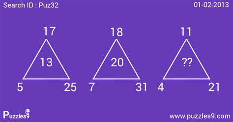 Find The Missing Number In The Last Triangle Puz32