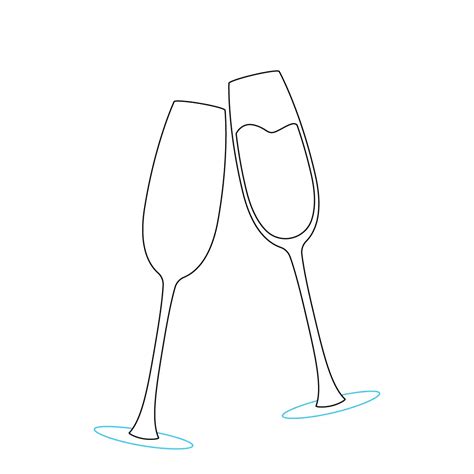 How To Draw A Champagne Glass Step By Step