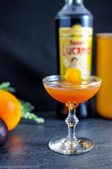 Lucky Lucano Cocktail Bourbon Amaro Lemon Juice Plum Simple Syrup Orange Peel Cocktail
