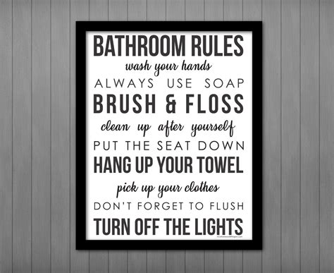 Bathroom Rules Sign Printable Printable World Holiday