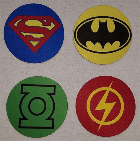 Set Of 4 Dc Comics Coasters 4 Inch Round Rubber With Etsy Dc Comics