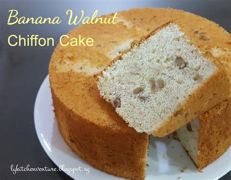 Pour batter into prepared pan. LY's Kitchen Ventures: Banana Walnut Chiffon Cake