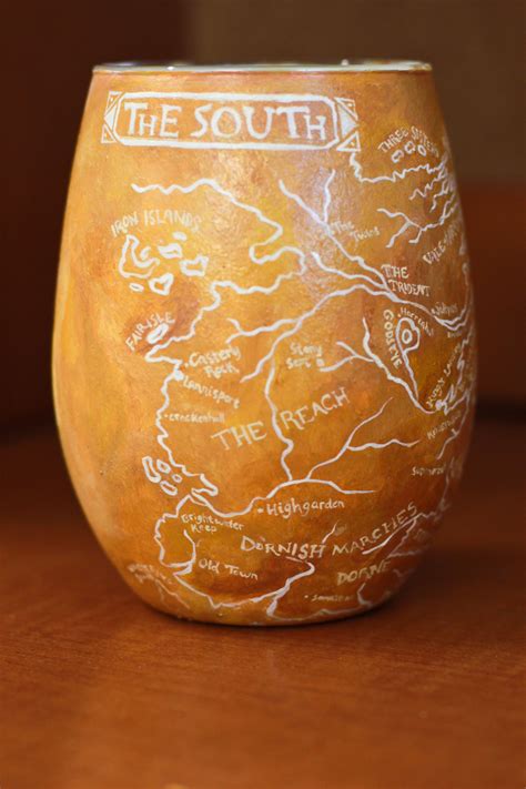 Game Of Thrones Map Of Westeros Hand Painted Wine Glass Game Of