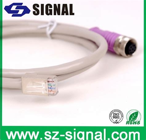 Ethernet Receptacle 4 Pole M12 D Coded Female Straight Rj45 Plug