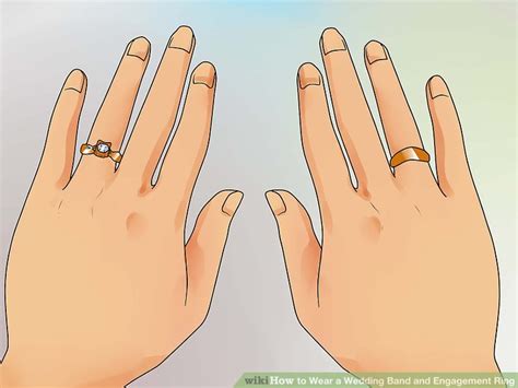 It's kind of one of those things, you just know when you rings are never going to fit perfectly, 24/7/365 because our fingers swell from exercise, drinking. 3 Ways to Wear a Wedding Band and Engagement Ring - wikiHow