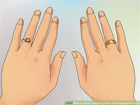 Some women have their engagement ring and wedding ring welded together before the wedding so that the engagement ring doesn't slide around. 3 Ways to Wear a Wedding Band and Engagement Ring - wikiHow