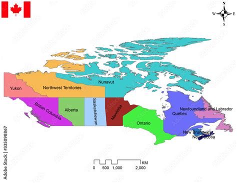 Canadian Map Of Provinces And Territories Canada Map Stock Illustration