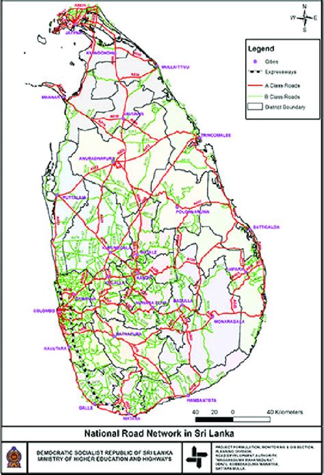 Road Map Of Sri Lanka