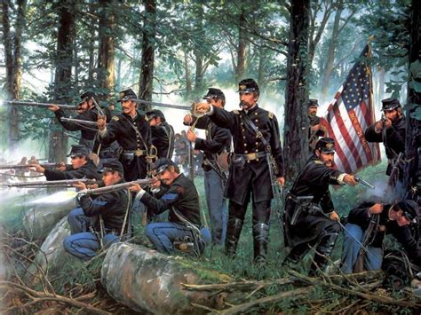 Union Army At The Battle Of Gettysberg American Civil War Art