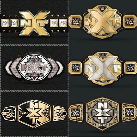 Wwe Old And New Nxt Championship Belts World Championship Wrestling Championship Rings