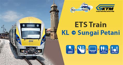 Taking the fast ets train from kl to penang sentral (butterworth) is now the quickest way to travel from kuala lumpur to georgetown on penang island (reached by a 15 minute ferry ride) and one of the most popular ways to travel to pulau pinang. KL to Sungai Petani ETS Train & KTM from RM 62 ...