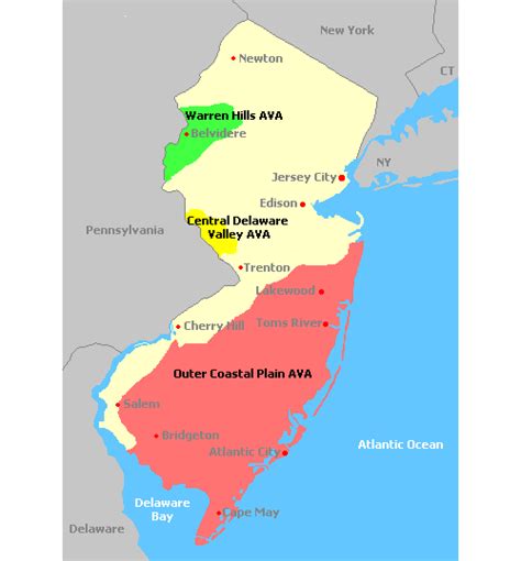 Map Of New Jersey Wine Regions