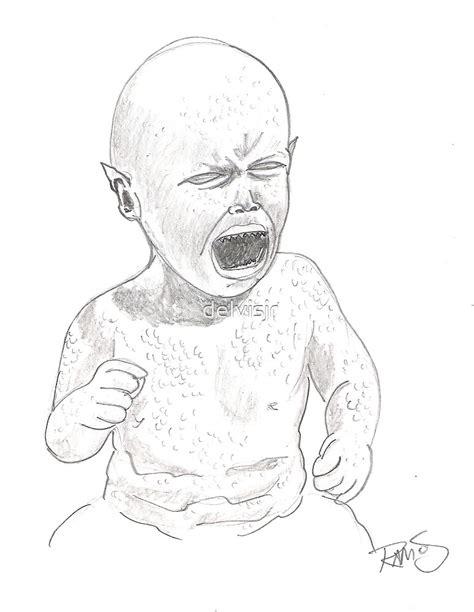 Demon Baby Sketch By Delvisjr Redbubble