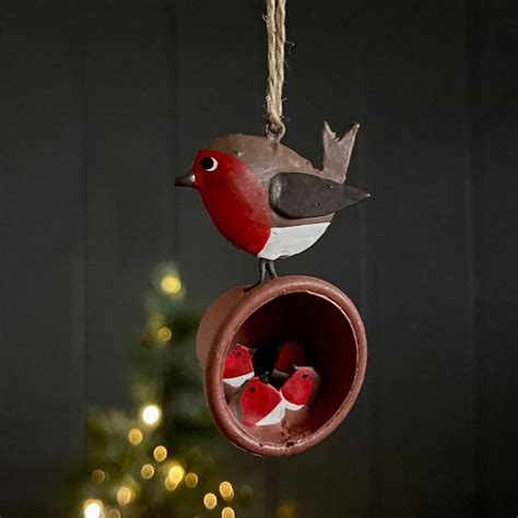Robins Nesting Hanging Christmas Decoration By Nest Ts