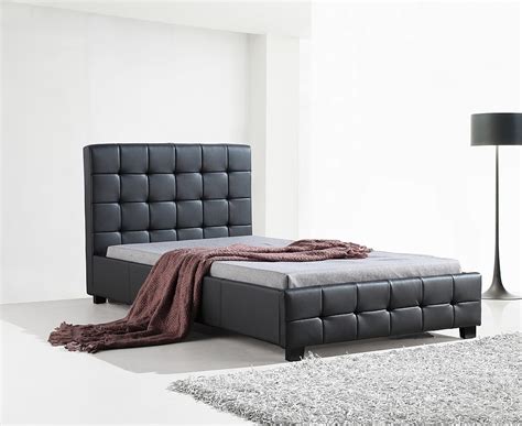 Black single bed 3d model. King Single Black PU Leather Deluxe Bed Frame