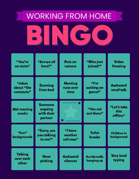 Free Template For Working From Home Bingo Easyretro