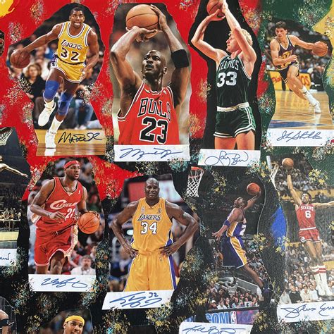 60 Greatest Nba Players Signed Canvas Inscriptagraphs Touch Of Modern