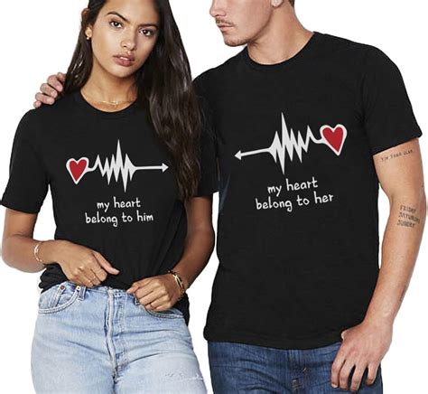 couple shirt pour femme homme amoureux coton amant tees shirts 2 pcs logo t shirt impression
