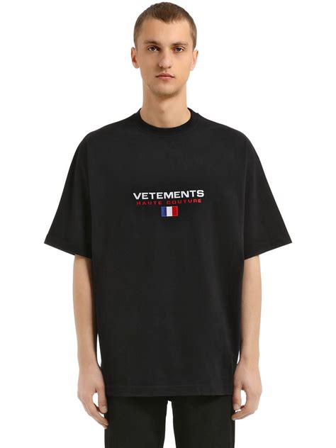 Lyst - Vetements Oversized Haute Couture Jersey T-shirt in Black for Men