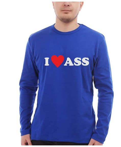 Мужской синий лонгслив I Love Ass Я люблю задницы размер Xs — купить в интернет магазине по