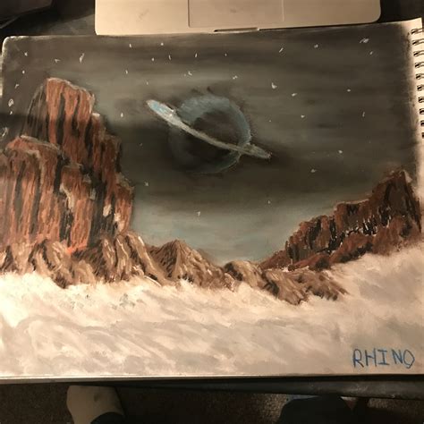 Saturn From Titan by AJRhino on DeviantArt