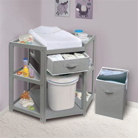 2, contoured slide out baby bath with plug and drain hose. Badger Basket Diaper Corner Baby Changing Table & Reviews ...