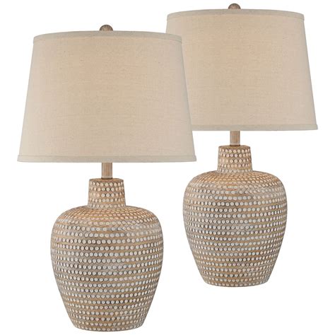 Regency Hill Glenn Rustic Farmhouse Table Lamps 27 Tall Set Of 2