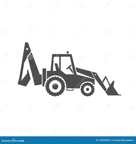 Backhoe Loader Icon Heavy Machinery Stock Vector Illustration Of