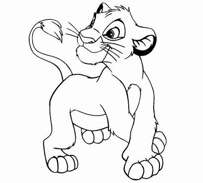Simba Lion Coloring King Disney Cartoon Drawing