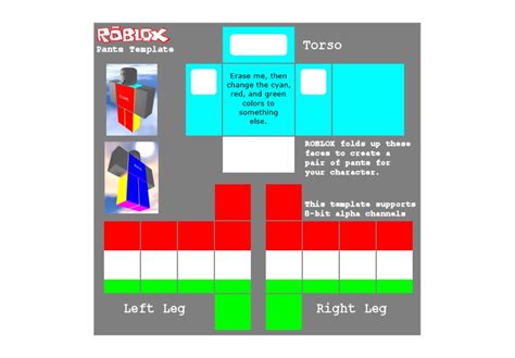 Robux Roblox Pants Template Png