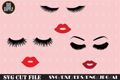 Face Svg Eyes Cutting File Svg Dxf Eyelashes Svg Png Format For Cricut