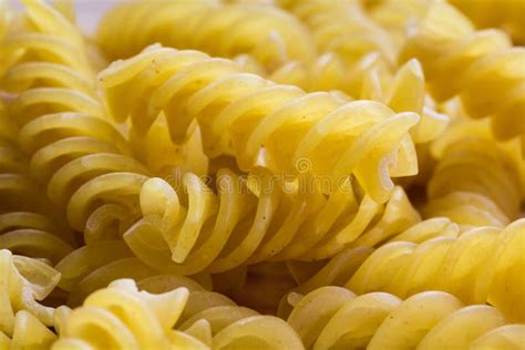 Cooking Background Close Up Of Spiral Shaped Pasta Stock Photo Image