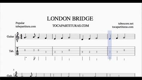 London Bridge Tablatura Y Partitura Del Punteo De Guitarra Tabs El