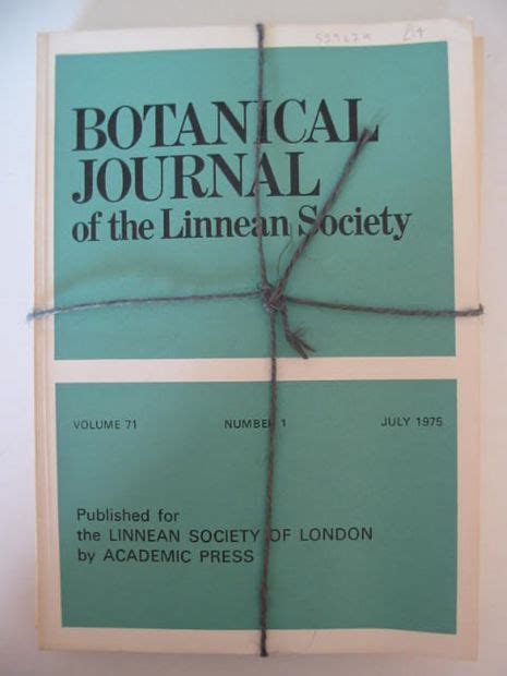 Stella And Roses Books Botanical Journal Of The Linnean Society Volume