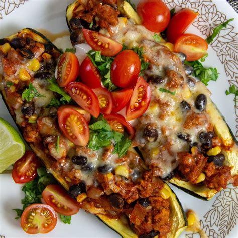 I used both sweet potatoes and white potatoes because i didn't have enough sweet, and it worked out. Turkey Stuffed Zucchini Taco Boats | How To Make Dinner ...