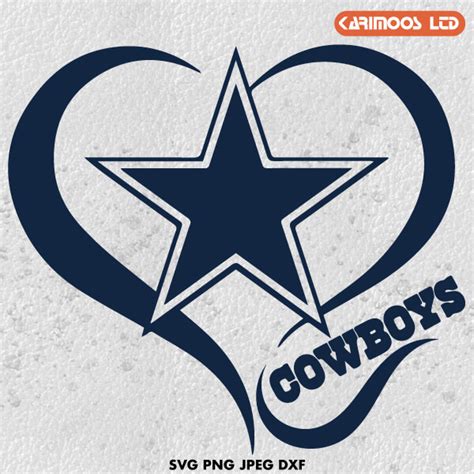 Download Dallas Cowboys Heart Love SVG | Karimoos