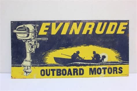 Sold Price Vintage Tin Sign By Evinrude Outboard Motors September 6