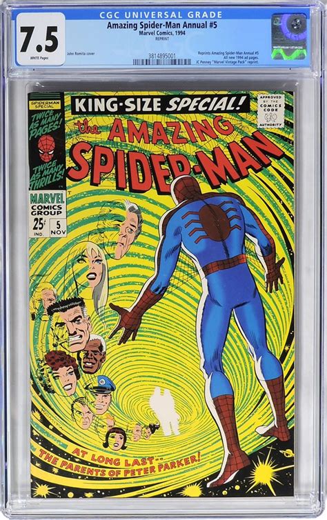 Dig Auction Amazing Spider Man Annual 5 Cgc Vf 75 1994