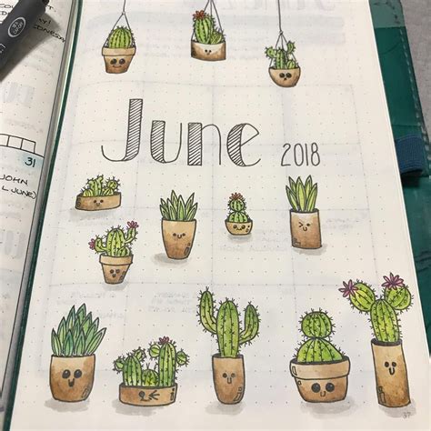 Cover Page Done For June This Months Theme “cute Cacti”