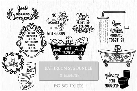 Bathroom SVG Bundle Bathroom Signs Funny Home Quotes