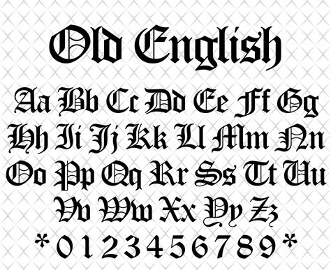 Old English Font Printable Printable Word Searches