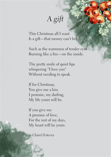 A T Christmas Love Poem Poema De Amor Poemas Lindos Y Cortos Poemas De Navidad