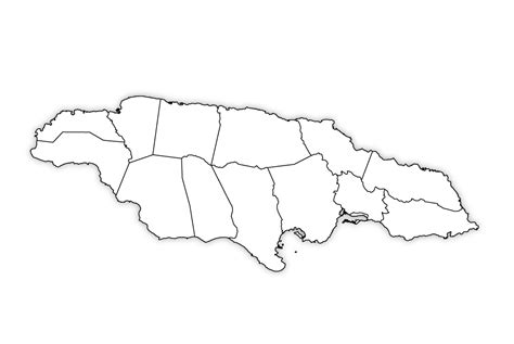 Jamaica Outline Map Jamaica Blank Map