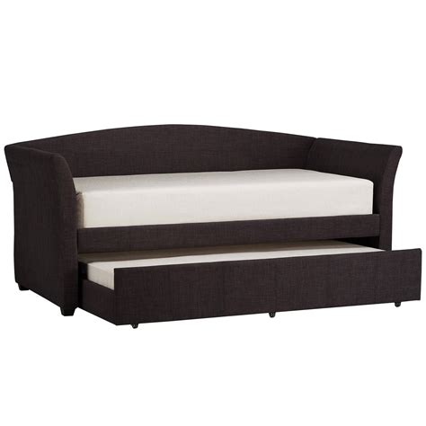 Deco Linen Rolled Arm Daybed And Trundle By Inspire Q Bold Dark Grey Linen Wgl 1 S