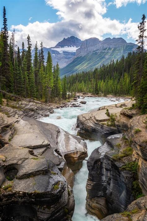 Mistaya Canyon And River On Icefields Parkway In Banff National Park